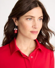 Red Resin Pearlescent Earrings Red - Chico's