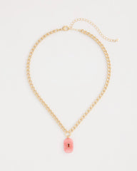 Coral Agate Short Pendant Necklace Coral - Chico's