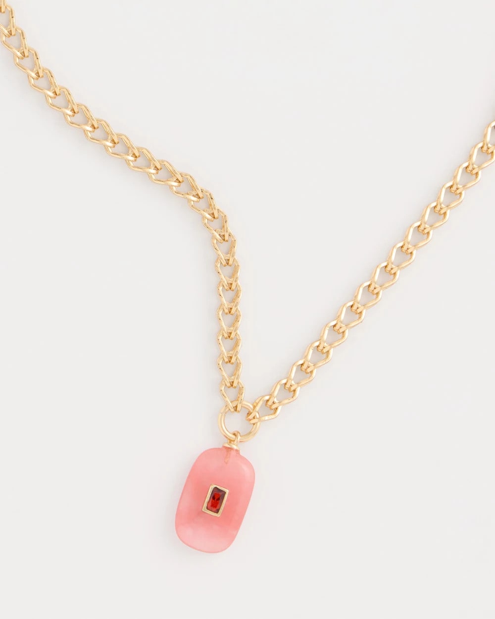 Coral Agate Short Pendant Necklace Coral - Chico's