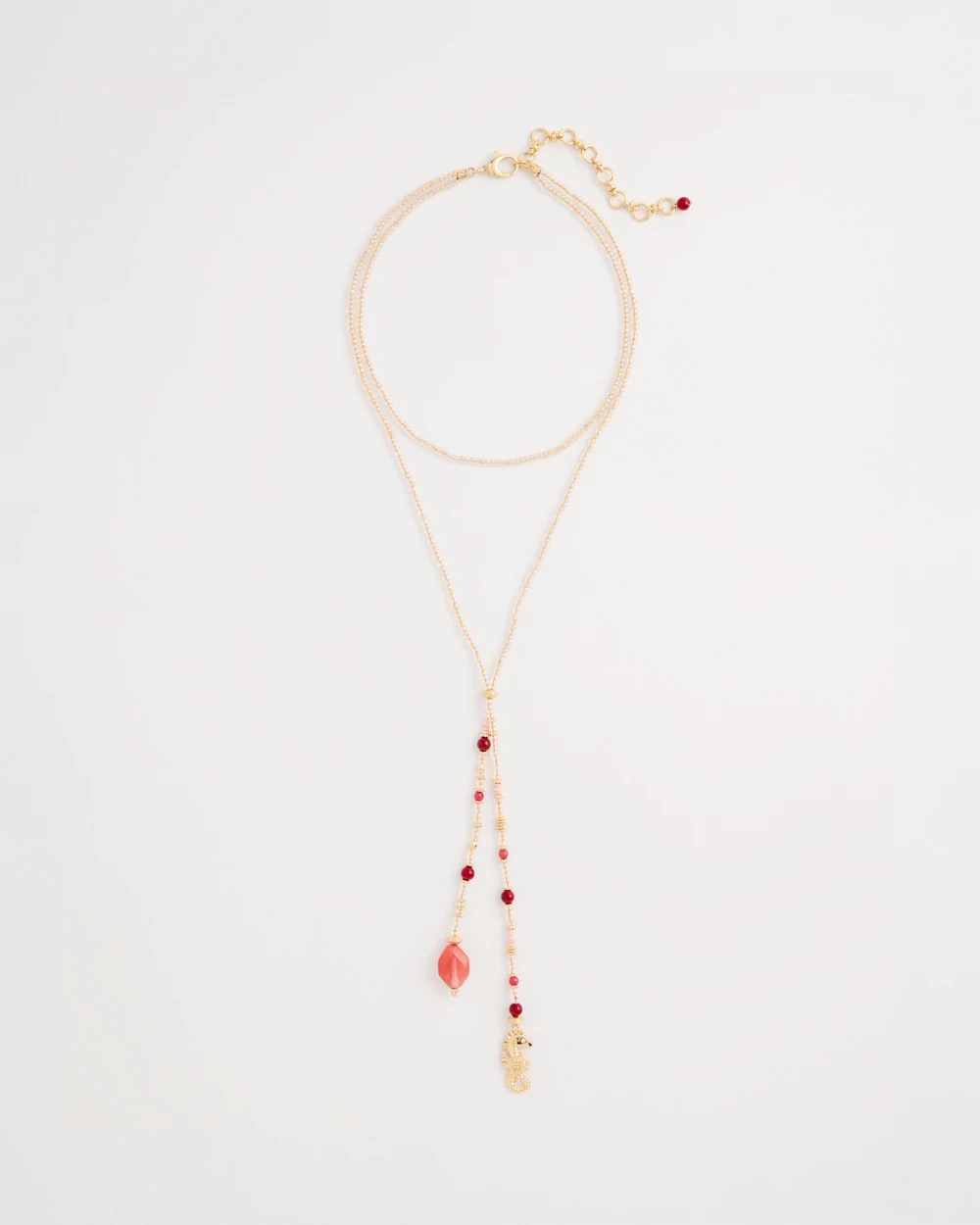 Coral Genuine Stone Y-Pendant Necklace Coral - Chico's
