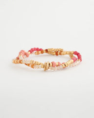 Aventurine Jade Stone Stretch Bracelet Coral - Chico's