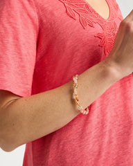 Aventurine Jade Stone Stretch Bracelet Coral - Chico's