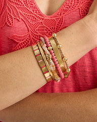 Aventurine Jade Stone Stretch Bracelet Coral - Chico's