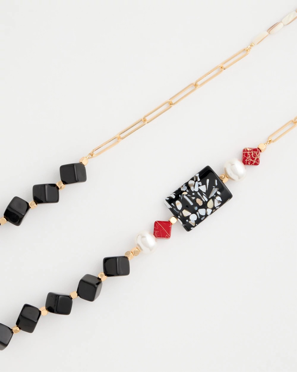 Asymmetrical Long Single-Strand Necklace Multi - Chico's