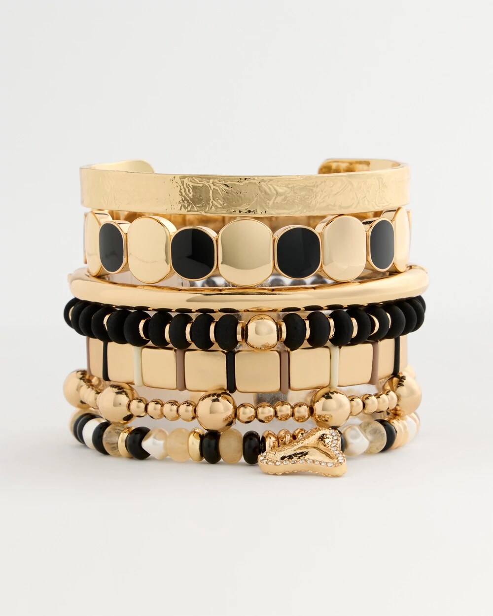 Shark's Tooth Stretch Bracelet Black - Chico's
