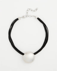 Silver Pendant Cord Necklace Silver - Chico's