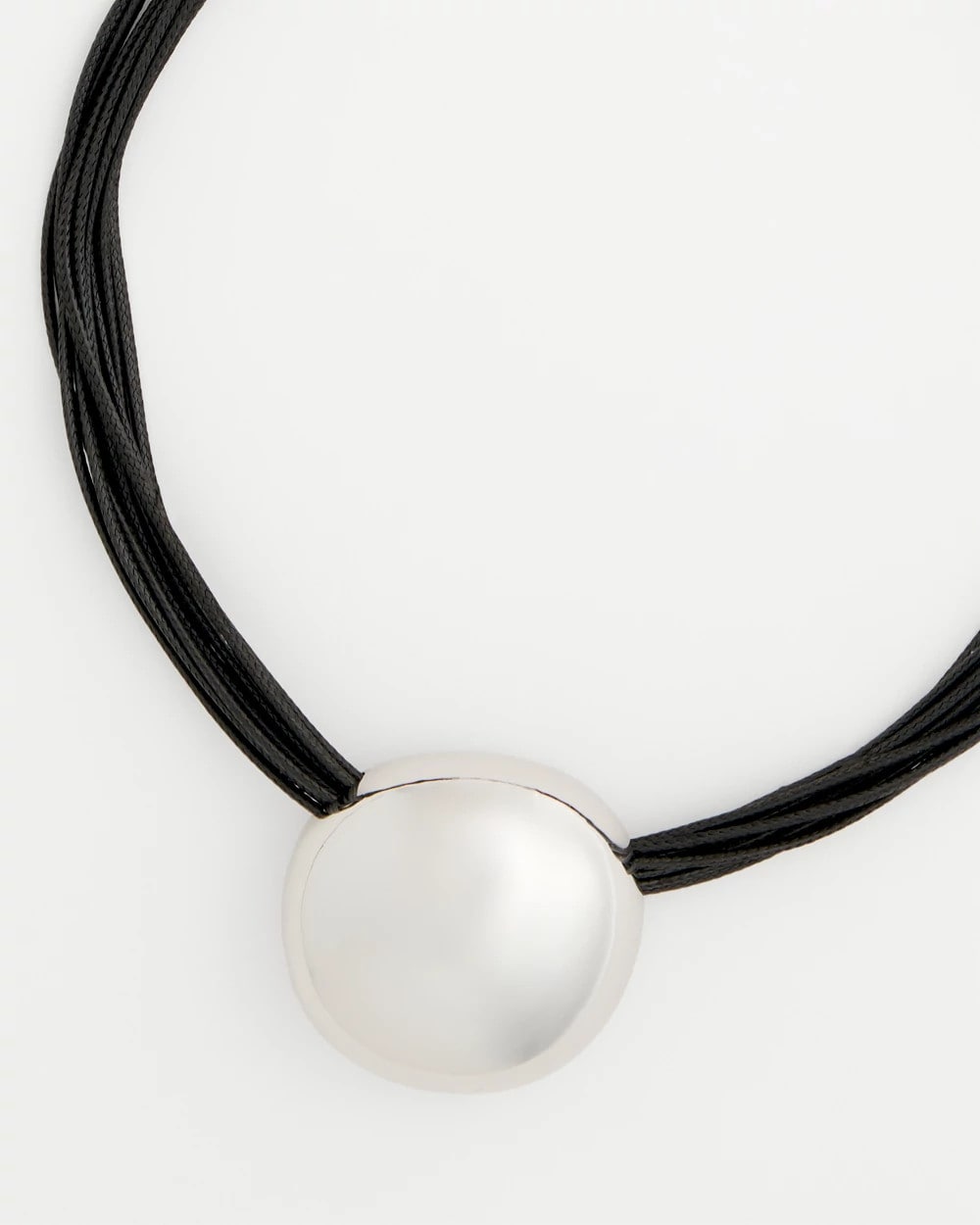 Silver Pendant Cord Necklace Silver - Chico's