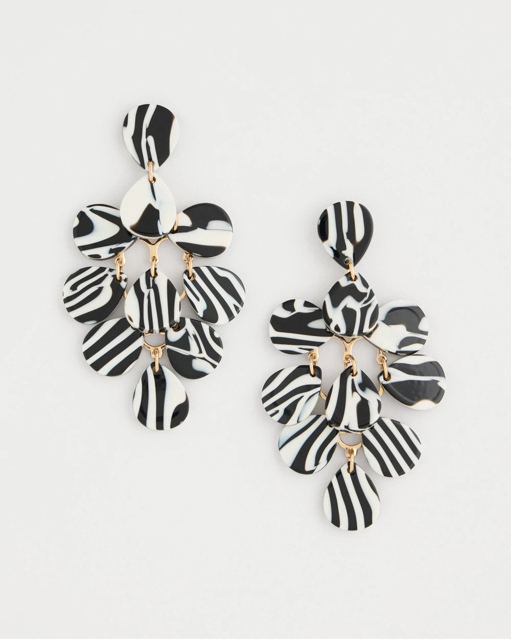 Chic Chandelier Earrings Black/White - Chico's