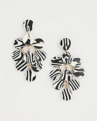 Chic Chandelier Earrings Black/White - Chico's