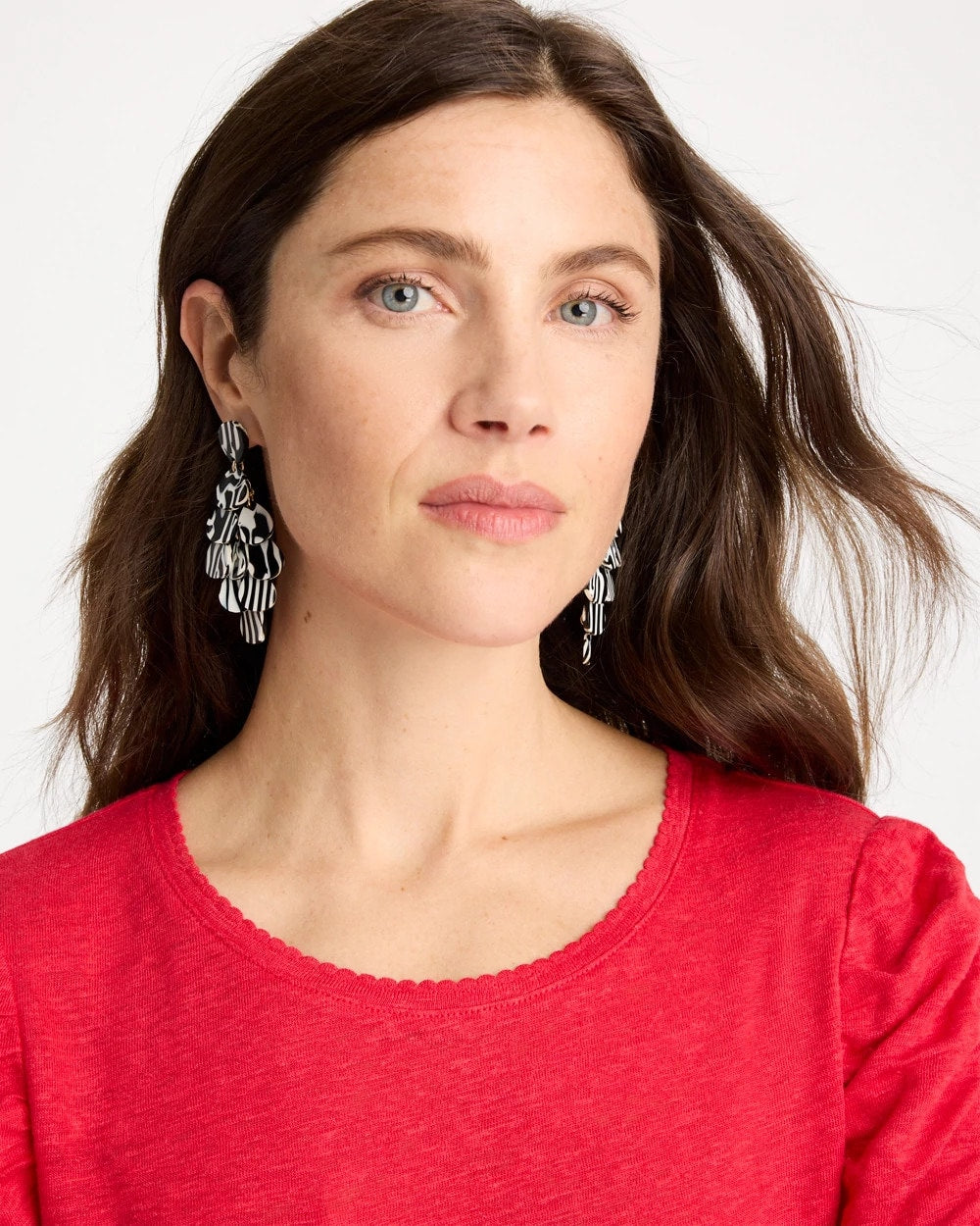 Chic Chandelier Earrings Black/White - Chico's