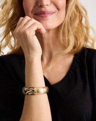 Tiger Hinge Cuff Bracelet Black/Gold - Chico's