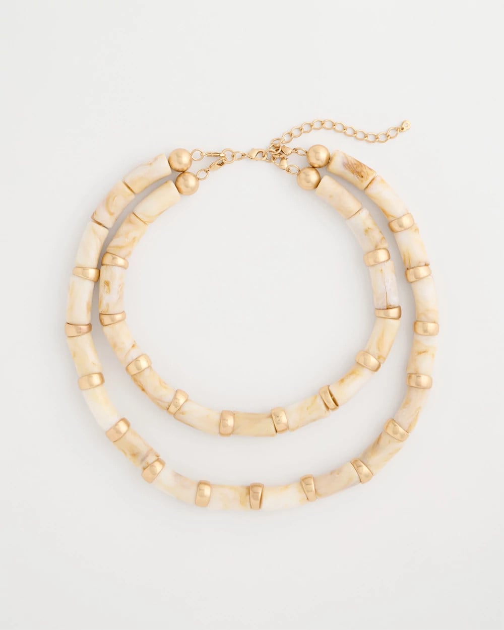 White Beaded Double-Strand Necklace White - Chico's