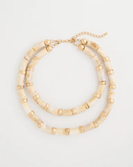 White Beaded Double-Strand Necklace White - Chico's