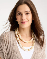White Beaded Double-Strand Necklace White - Chico's
