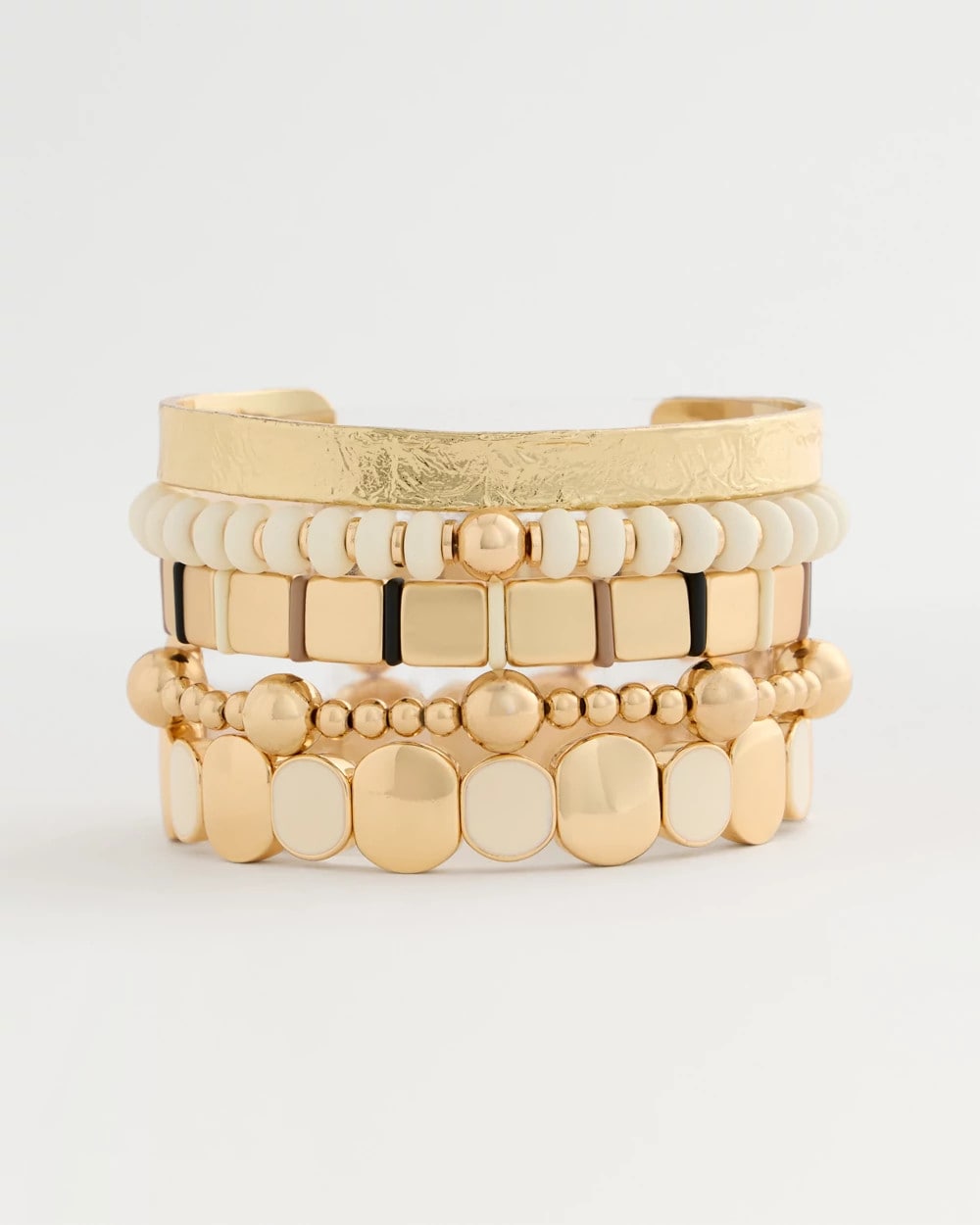 White Resin Glam Stretch Bracelet White - Chico's