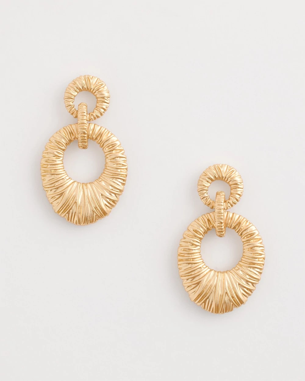 Crinkle Goldtone Doorknocker Earrings Gold - Chico's