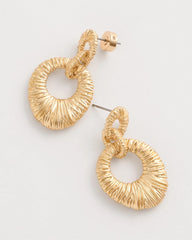 Crinkle Goldtone Doorknocker Earrings Gold - Chico's