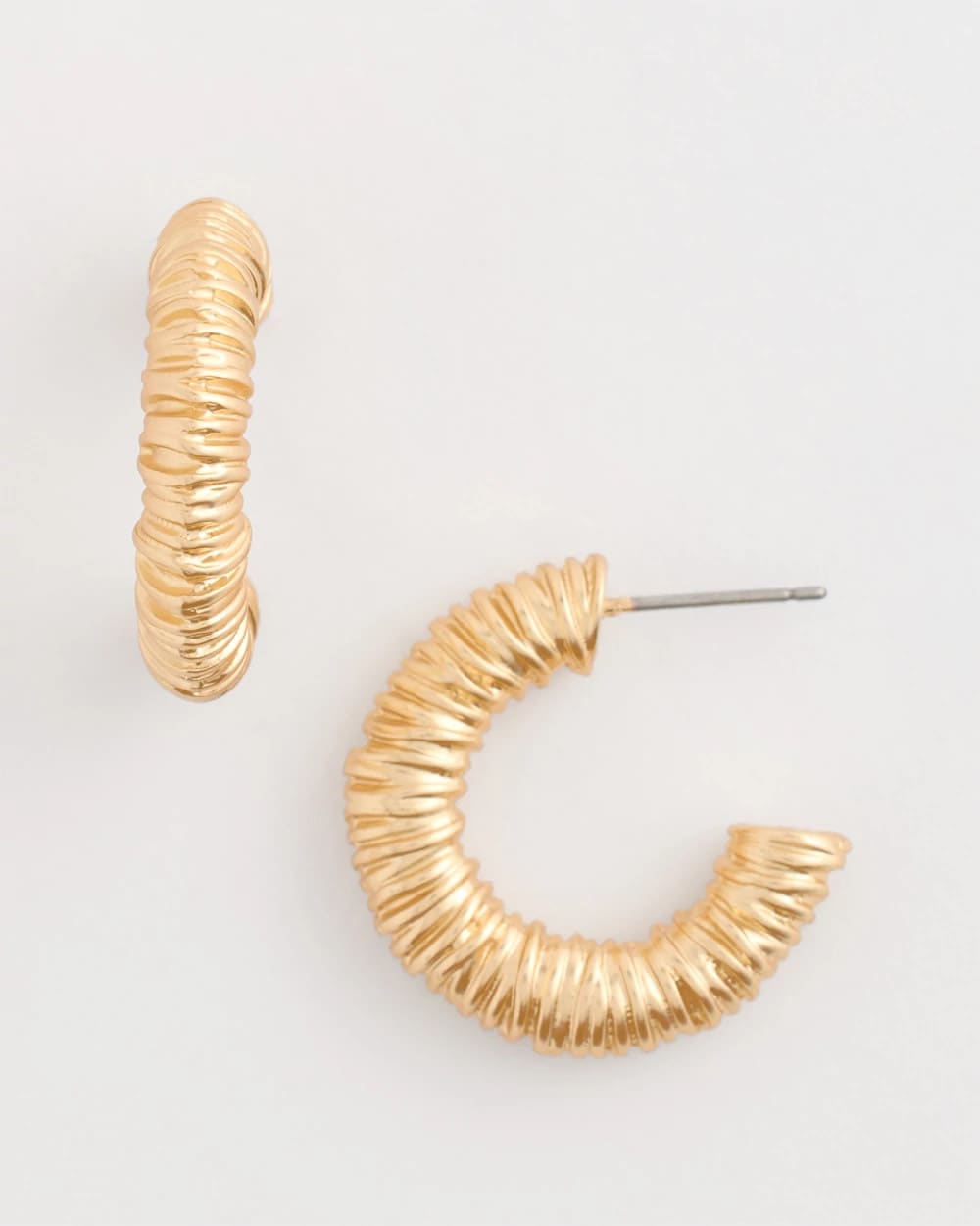 Crinkle Goldtone Hoop Earrings Gold - Chico's