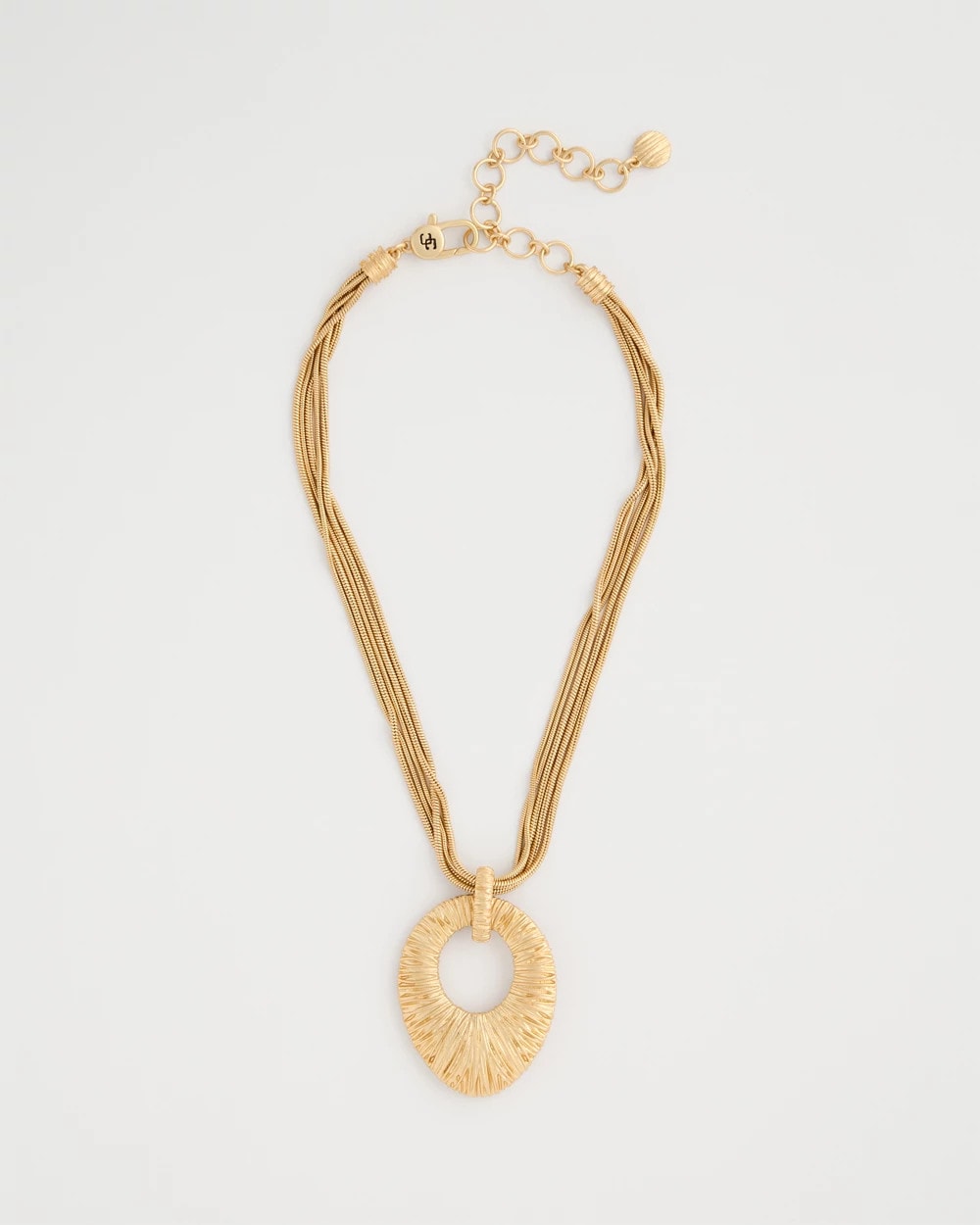 Crinkle Goldtone Pendant Necklace Gold - Chico's