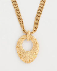 Crinkle Goldtone Pendant Necklace Gold - Chico's