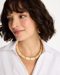 Crinkle Goldtone Collar Necklace Gold - Chico's