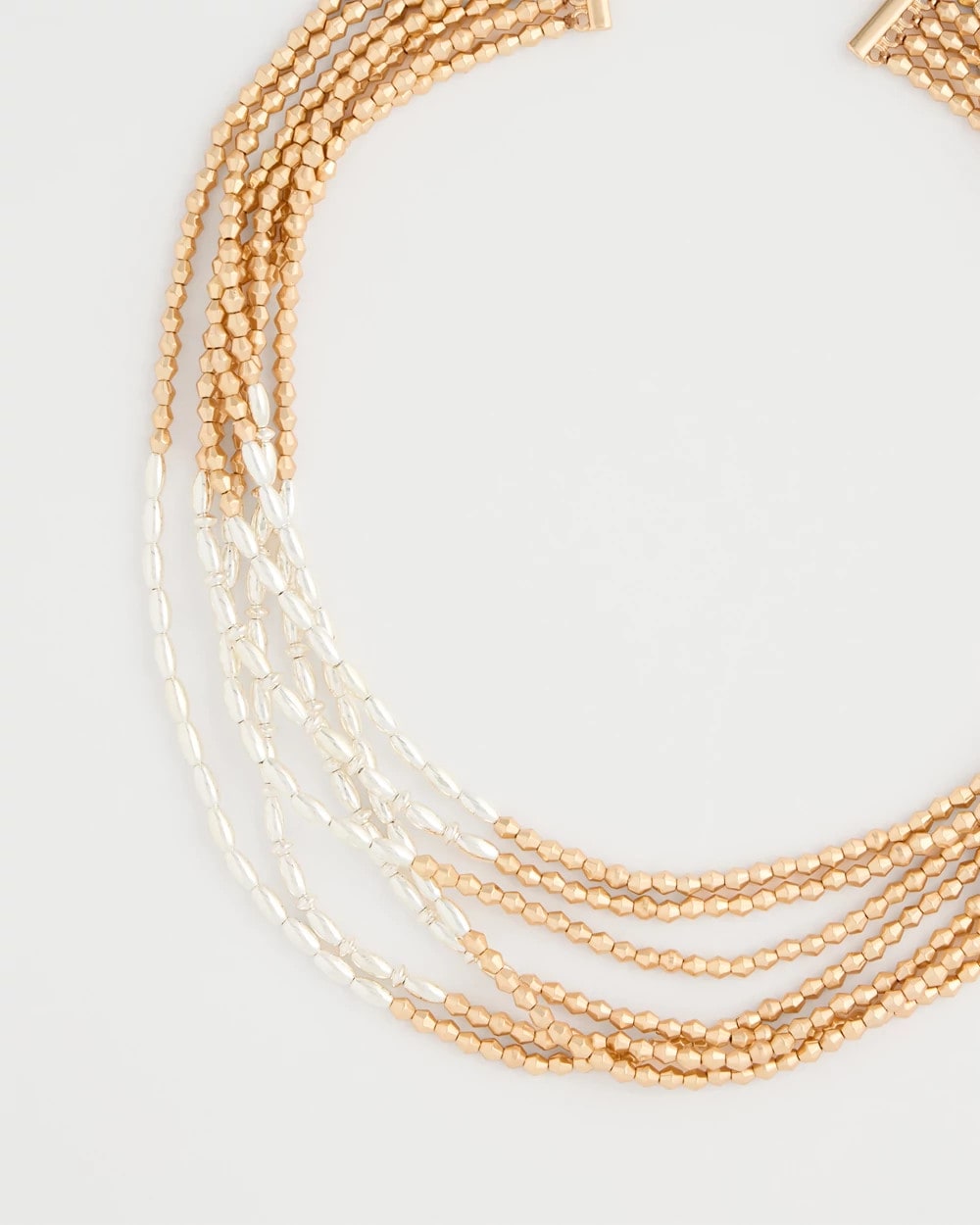 Multi-Strand Beaded Short Necklace Mixed Metals - Chico's