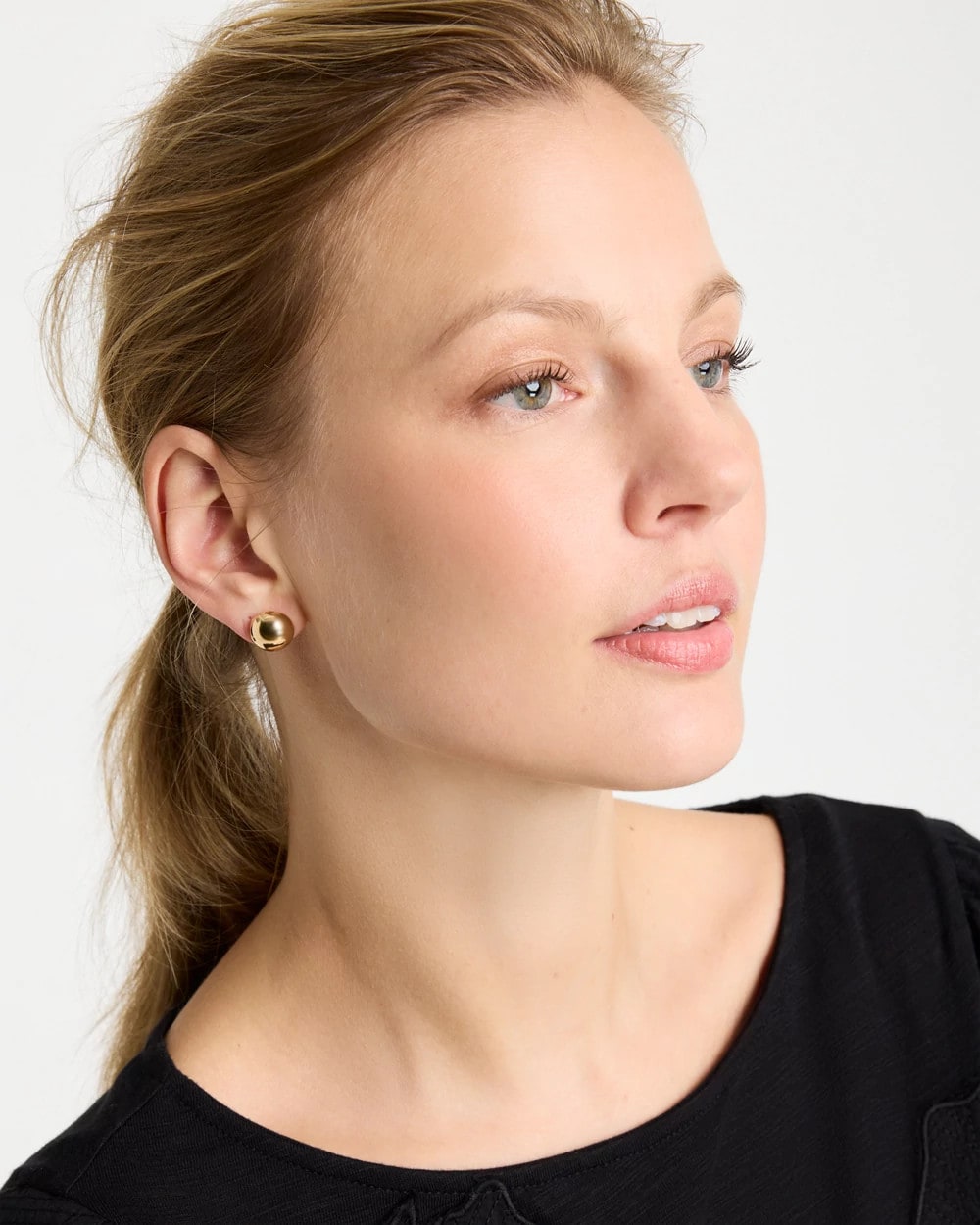 Mini Goldtone Sphere Stud Earrings Gold - Chico's