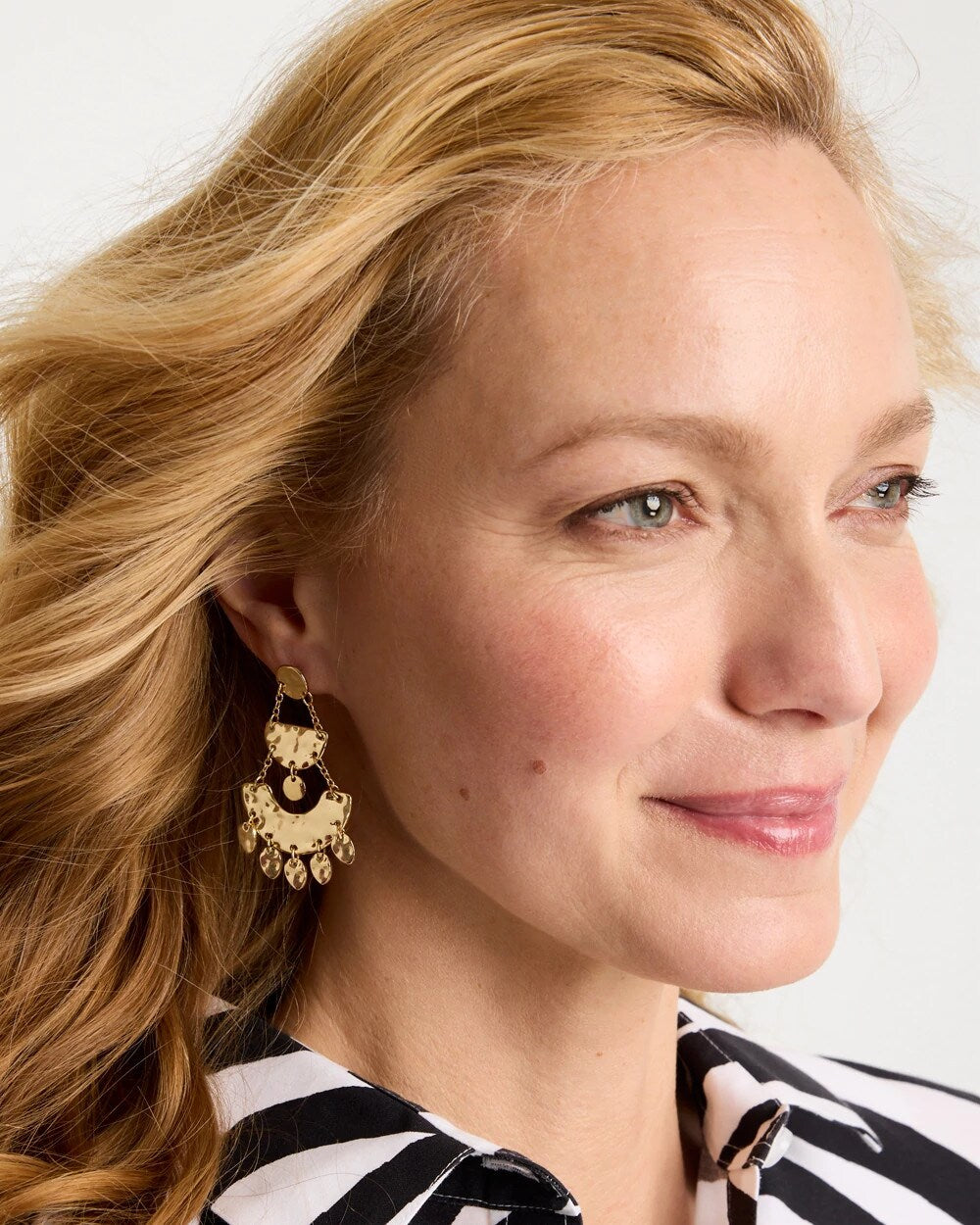 Hammered Chandelier Earrings Gold - Chico's