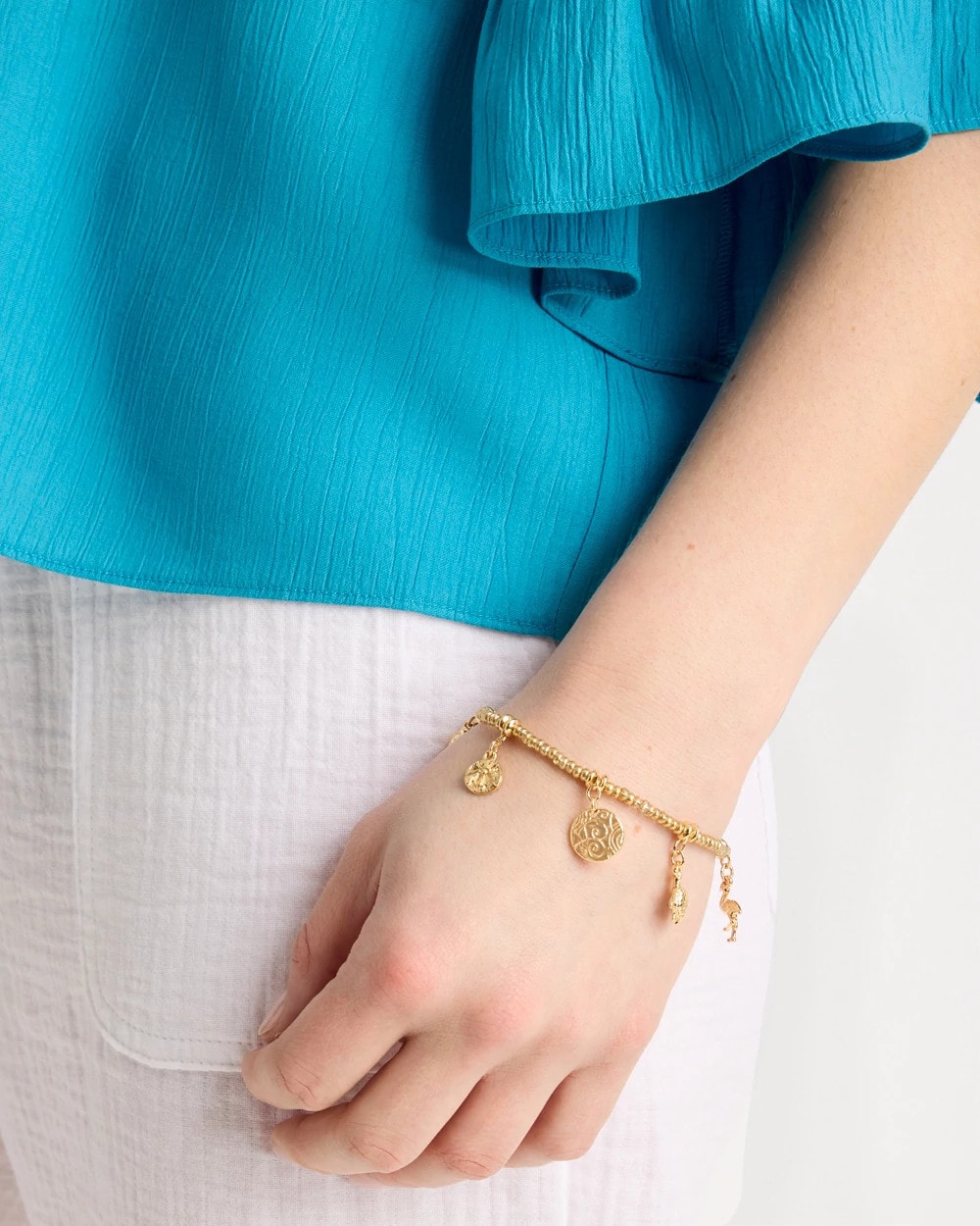 Goldtone Stretch Charm Bracelet Gold - Chico's