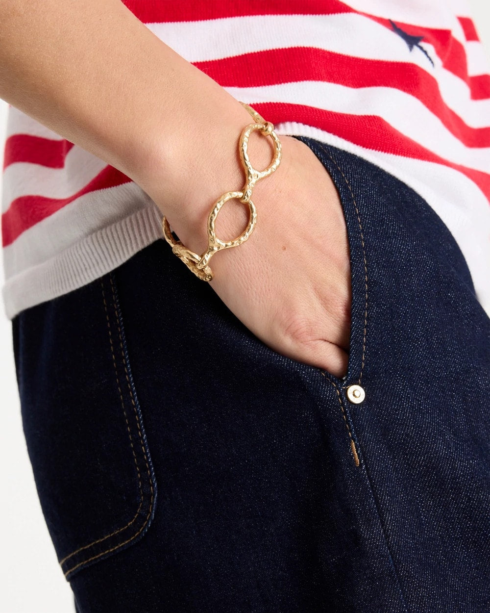 Goldtone Open Link Toggle Bracelet Gold - Chico's