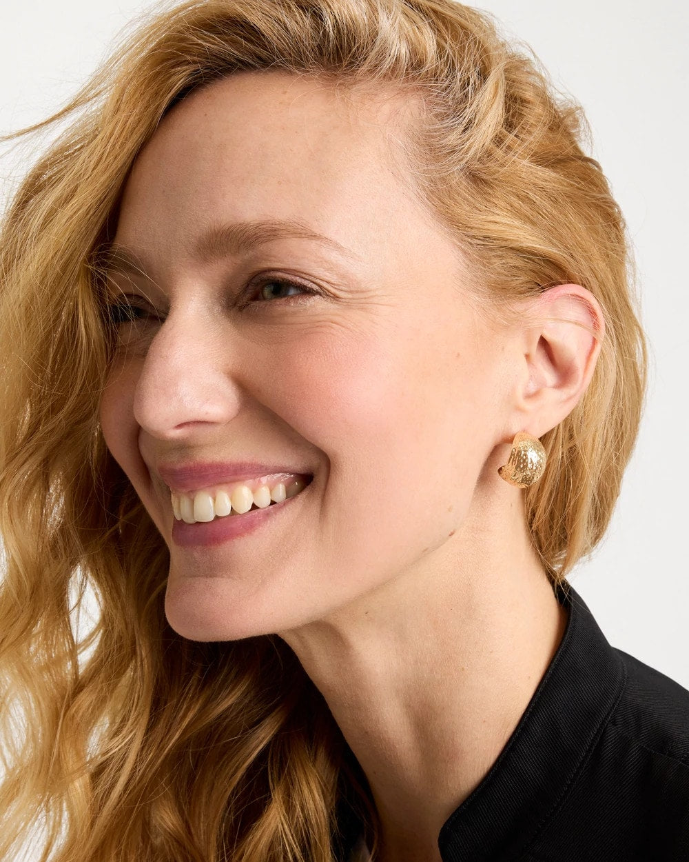 Crinkle Goldtone Hoop Earrings Gold - Chico's