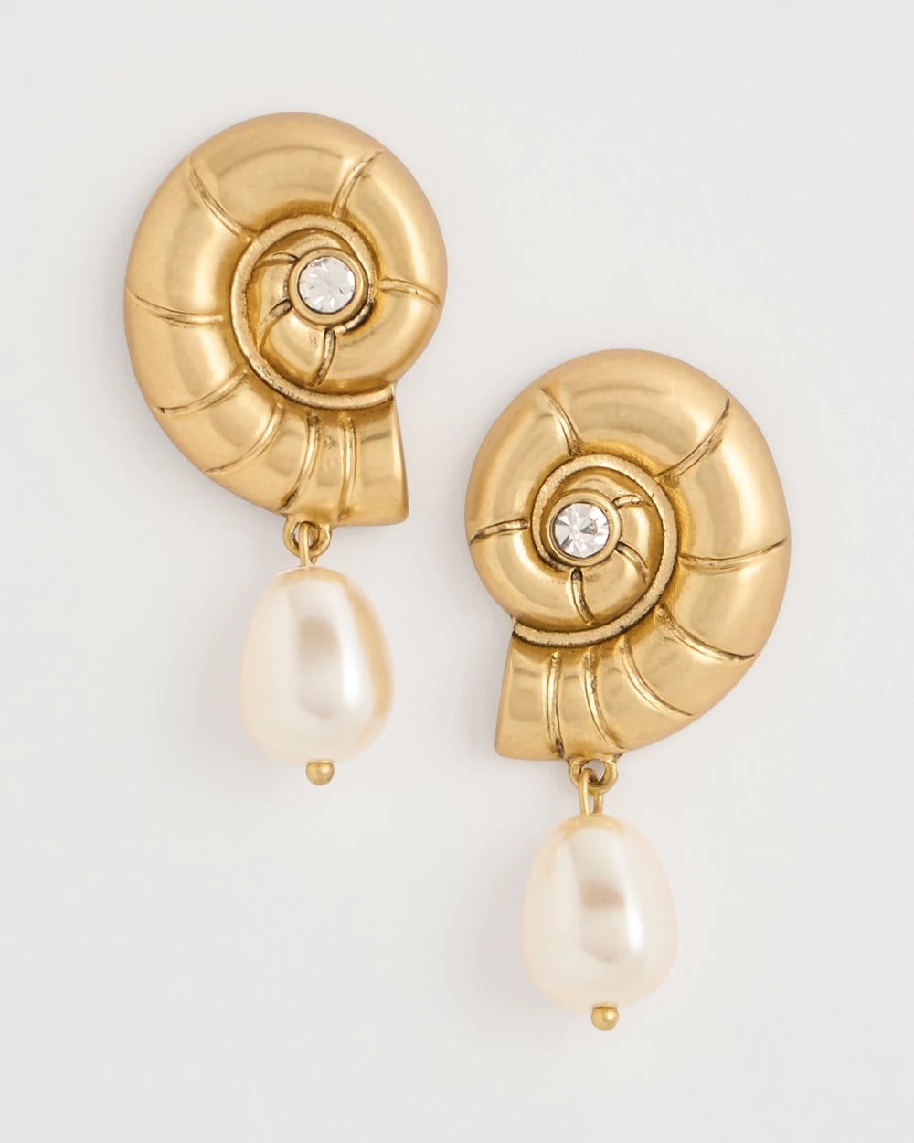 Goldtone Spiral Shell Earrings Gold - Chico's