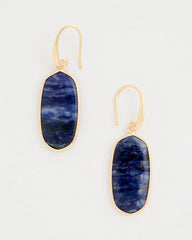 Genuine Lapis Lazuli Stone Drop Earrings Navy - Chico's