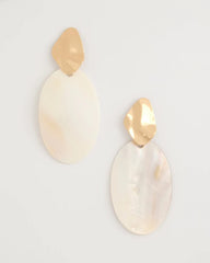 Shell Oval Drop Earrings Neutral - Chico's