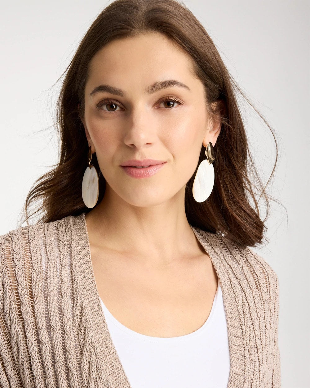 Shell Oval Drop Earrings Neutral - Chico's