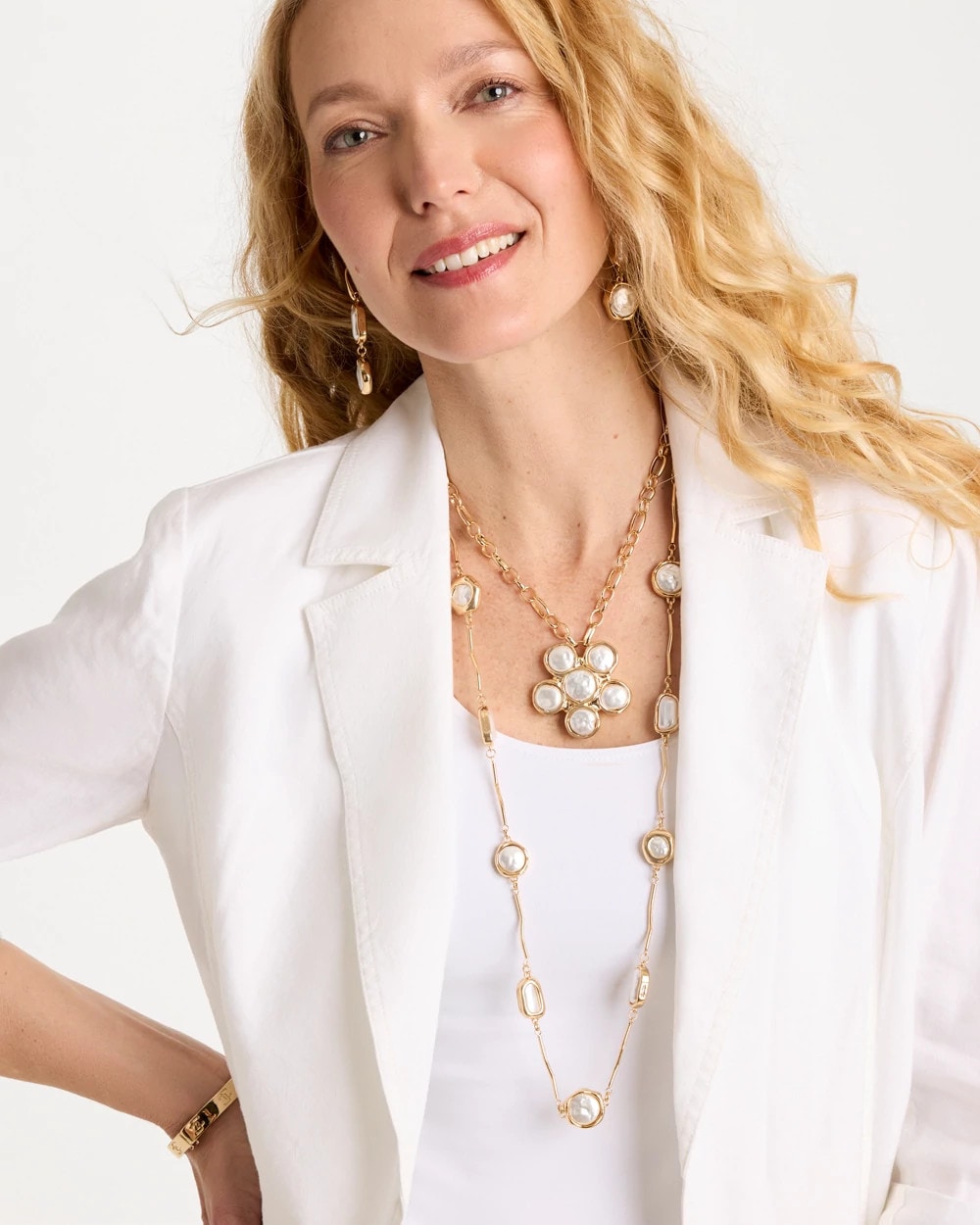 Siren Faux Pearl Pendant Necklace Pearl - Chico's