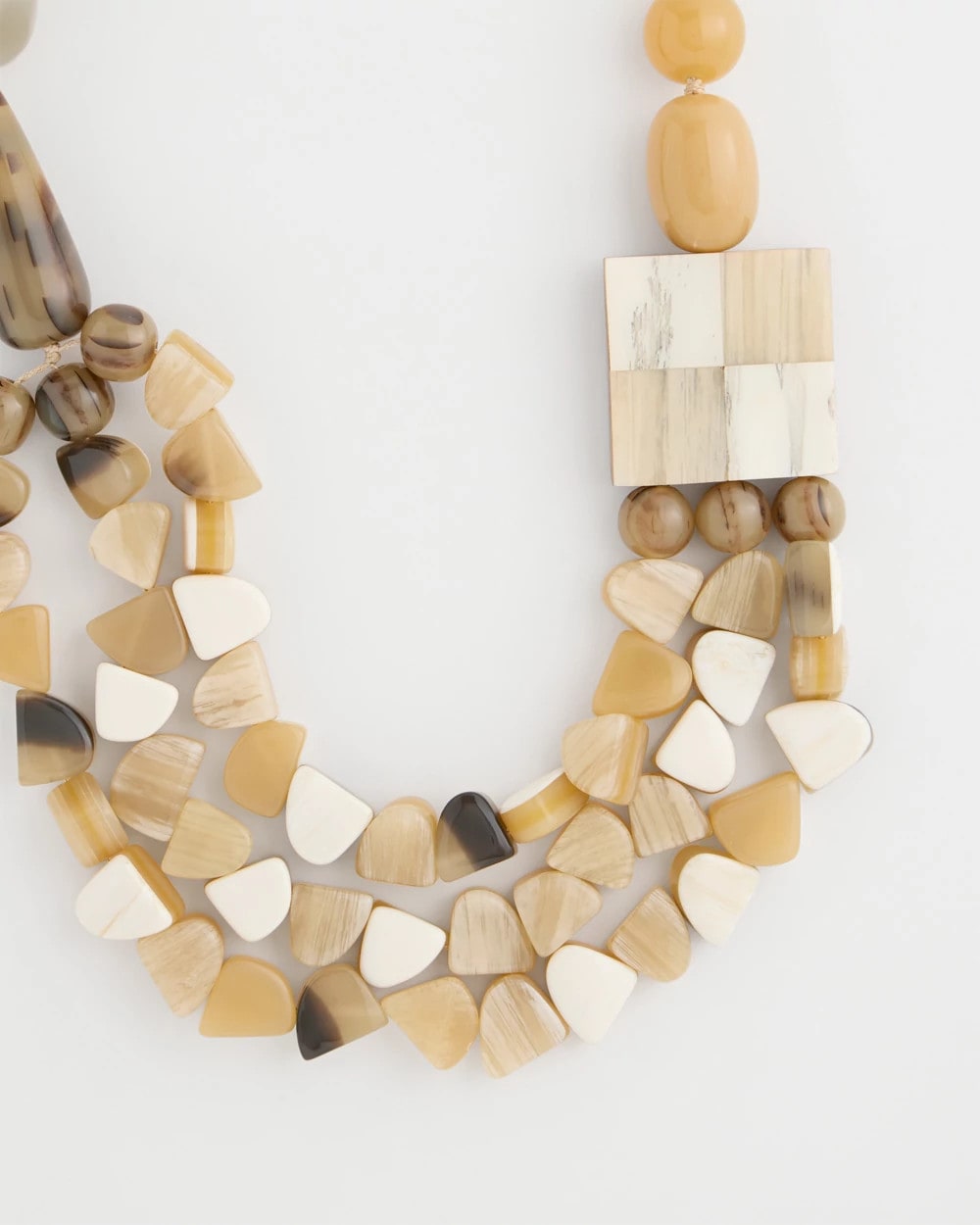 Chico's Originals Faux Horn Geo Necklace Neutral - Chico's