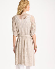 Crochet Knit Belted Ruana Neutral - Chico's