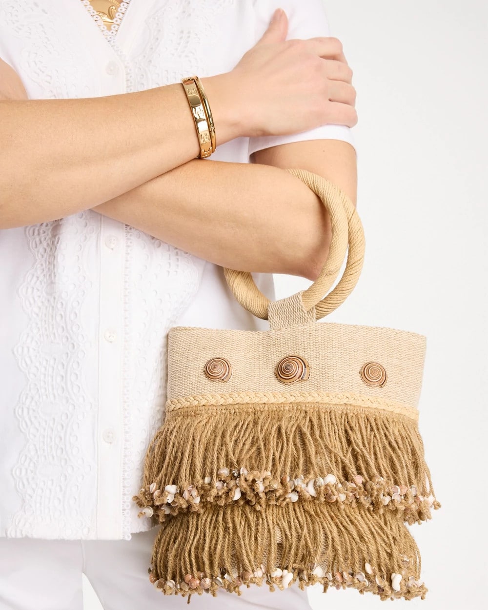 Chico's Originals Bamboo Bucket Bag Natural - Chico's