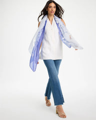 Ombre Burnout Oblong Scarf Blue - Chico's