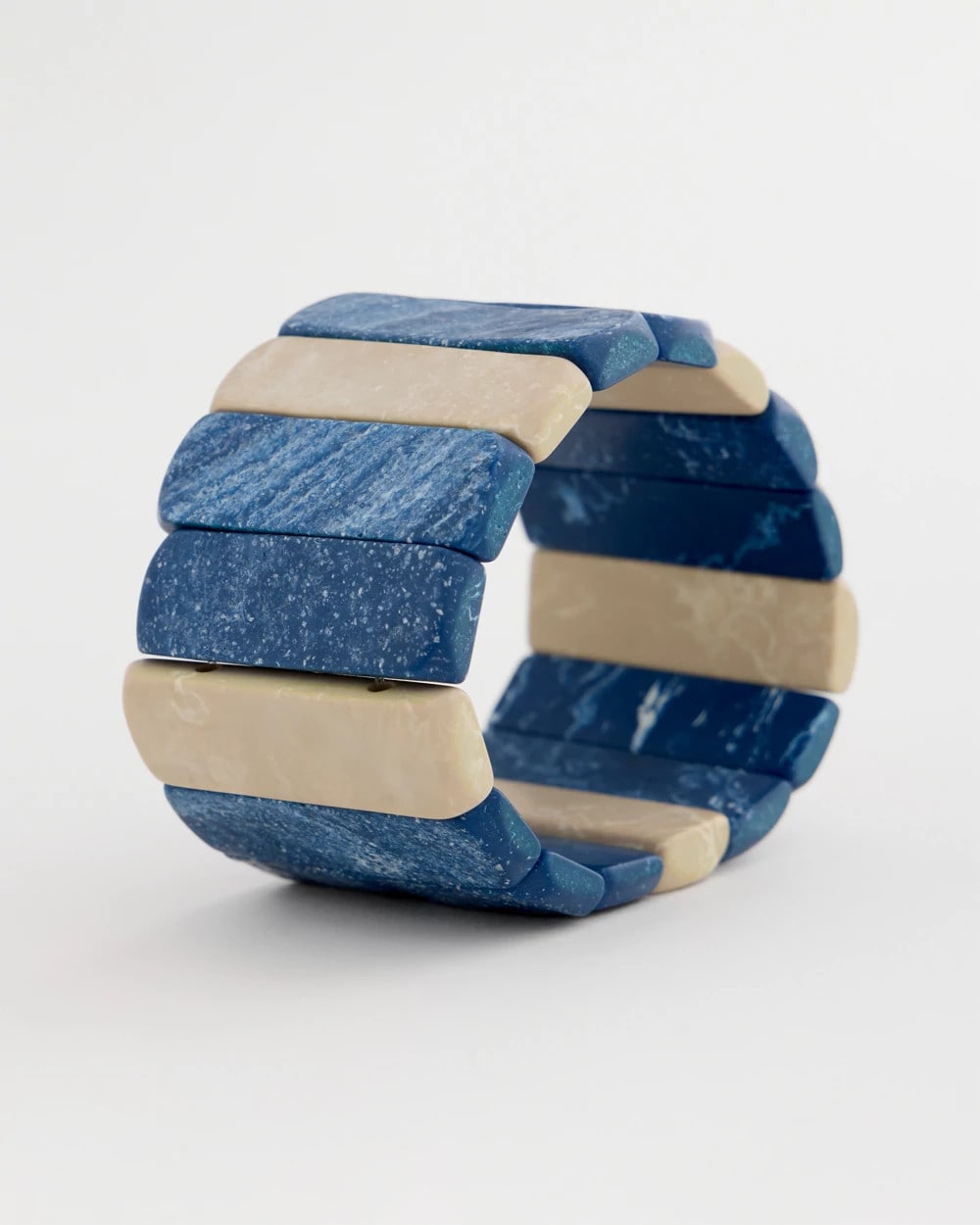 Blue-Neutral Wood Stretch Bracelet Blue Multi - Chico's