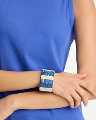 Blue-Neutral Wood Stretch Bracelet Blue Multi - Chico's