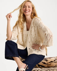 Cotton Crochet Kimono Neutral - Chico's