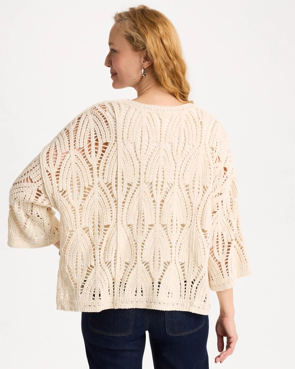 Cotton Crochet Kimono Neutral - Chico's