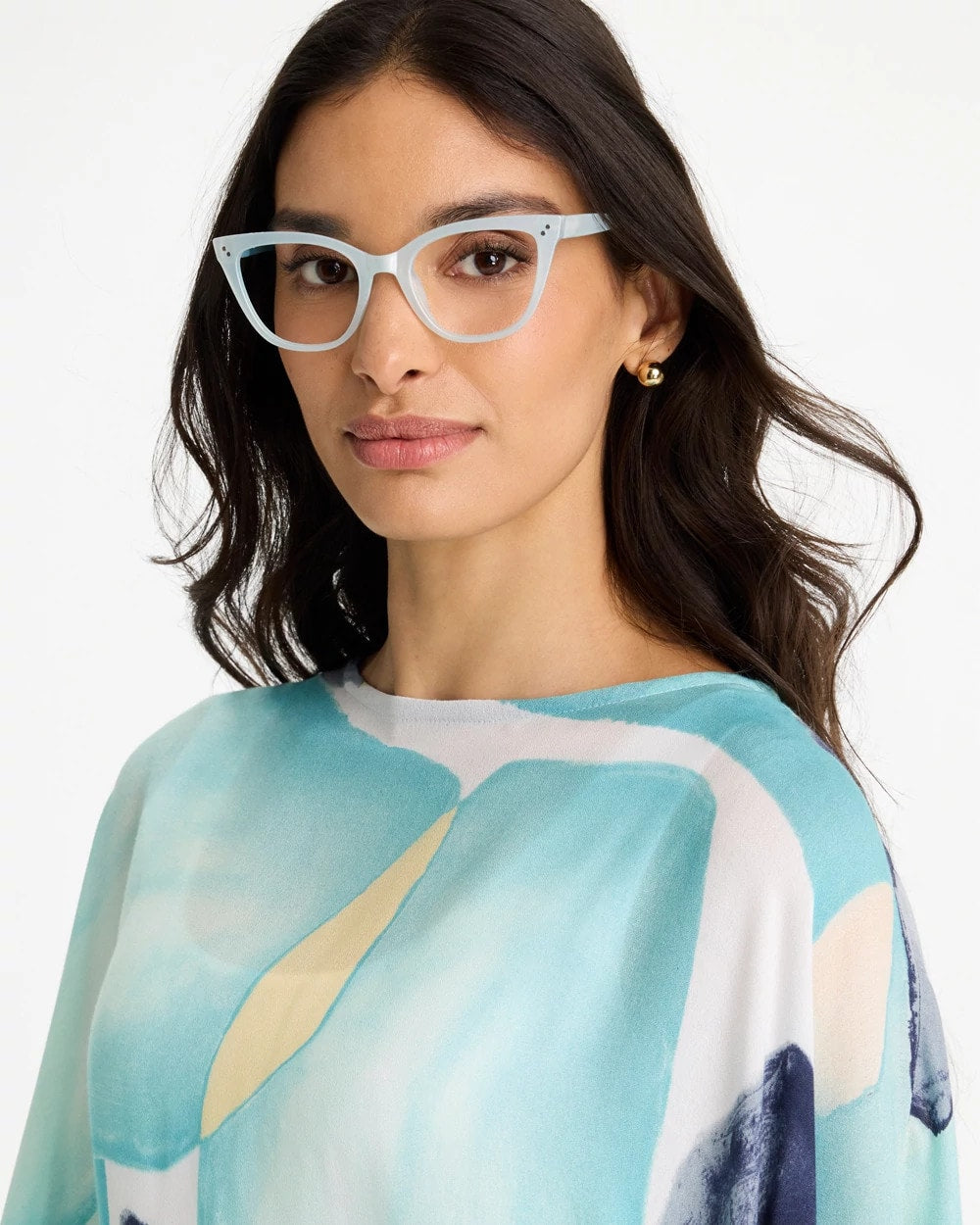 Pearlescent Cat Eye Readers Light Blue - Chico's