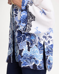 Woven Faux Silk Printed Kimono Alabaster - Chico's