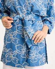 Woven Embroidered Belted Kimono Denim - Chico's