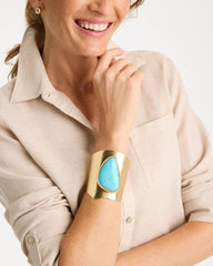 Turquoise Blue Howlite Statement Cuff Turquoise - Chico's