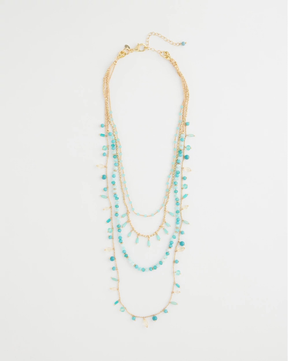 Multi-Strand Aqua Layering Necklace Aqua - Chico's