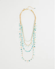 Multi-Strand Aqua Layering Necklace Aqua - Chico's